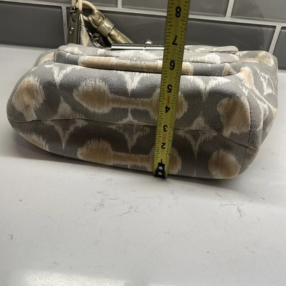 Coach Hobo Bag Kristin‎ Op Art Ikat Print Silver Gray Multi